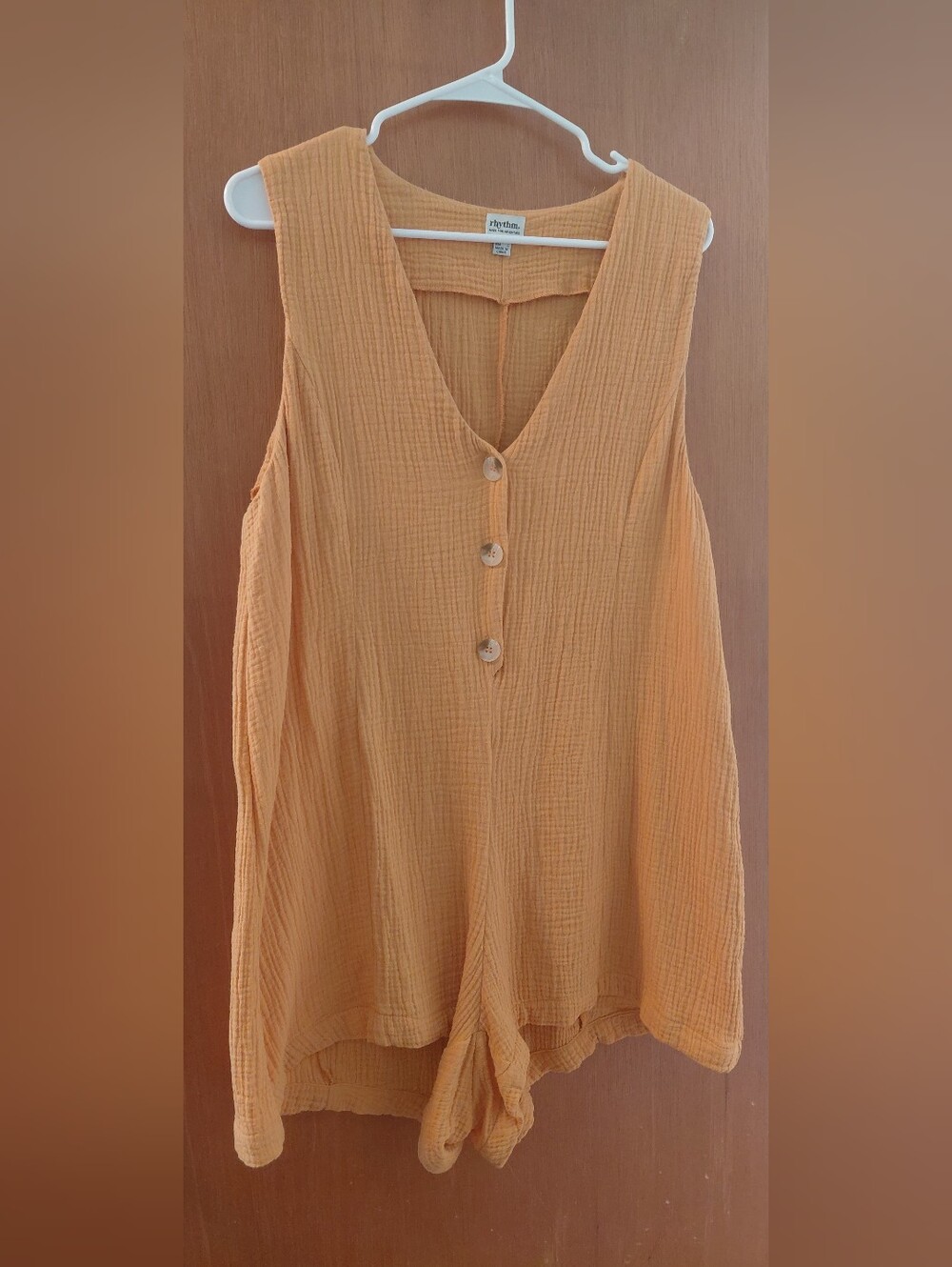 Rhythm (Made For Adventure)Sleeveless Gauze V-Neck One Piecw Jumper - Mustard